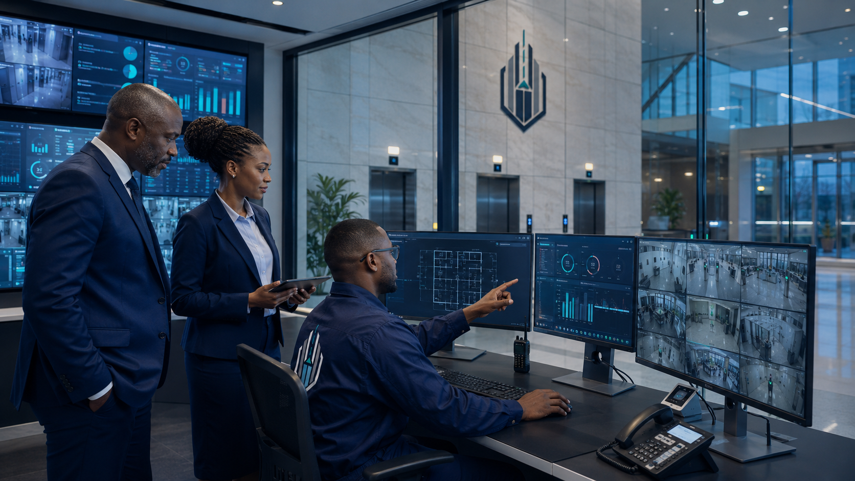 Commercial elevator system and building lobby